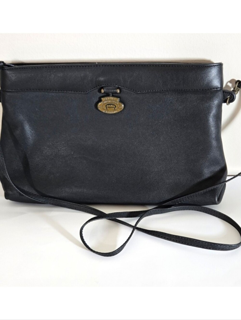 VTG Etienne Aigner Black Leather Handbag Purse Shoulder Bag Ex Cond